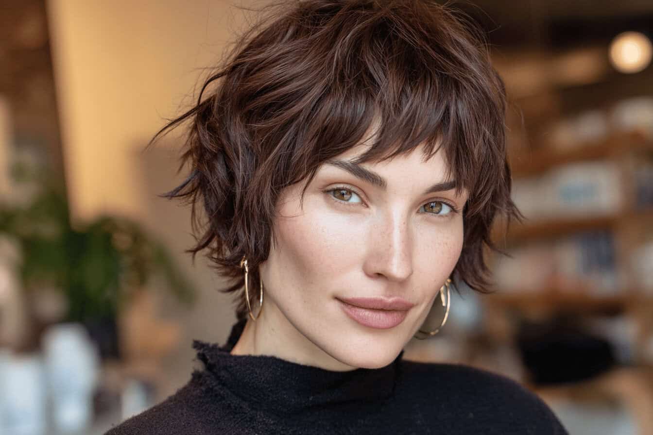 Porträt einer Frau mit kurzen Haaren