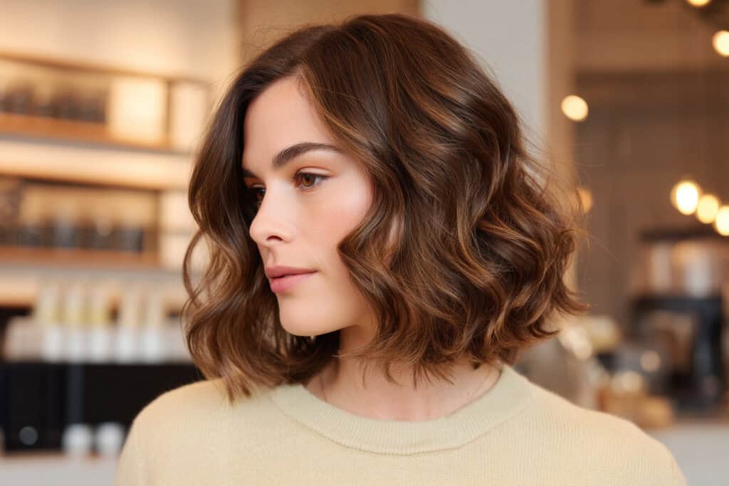 15 charmante Frisuren für mittellanges Haar in Braun – von soften Wellen bis zu angesagten Stufenschnitten