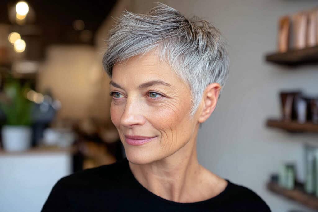 11 frische Styling-Tipps, die einen kurzen Salz-und-Pfeffer-Haarschnitt modern wirken lassen