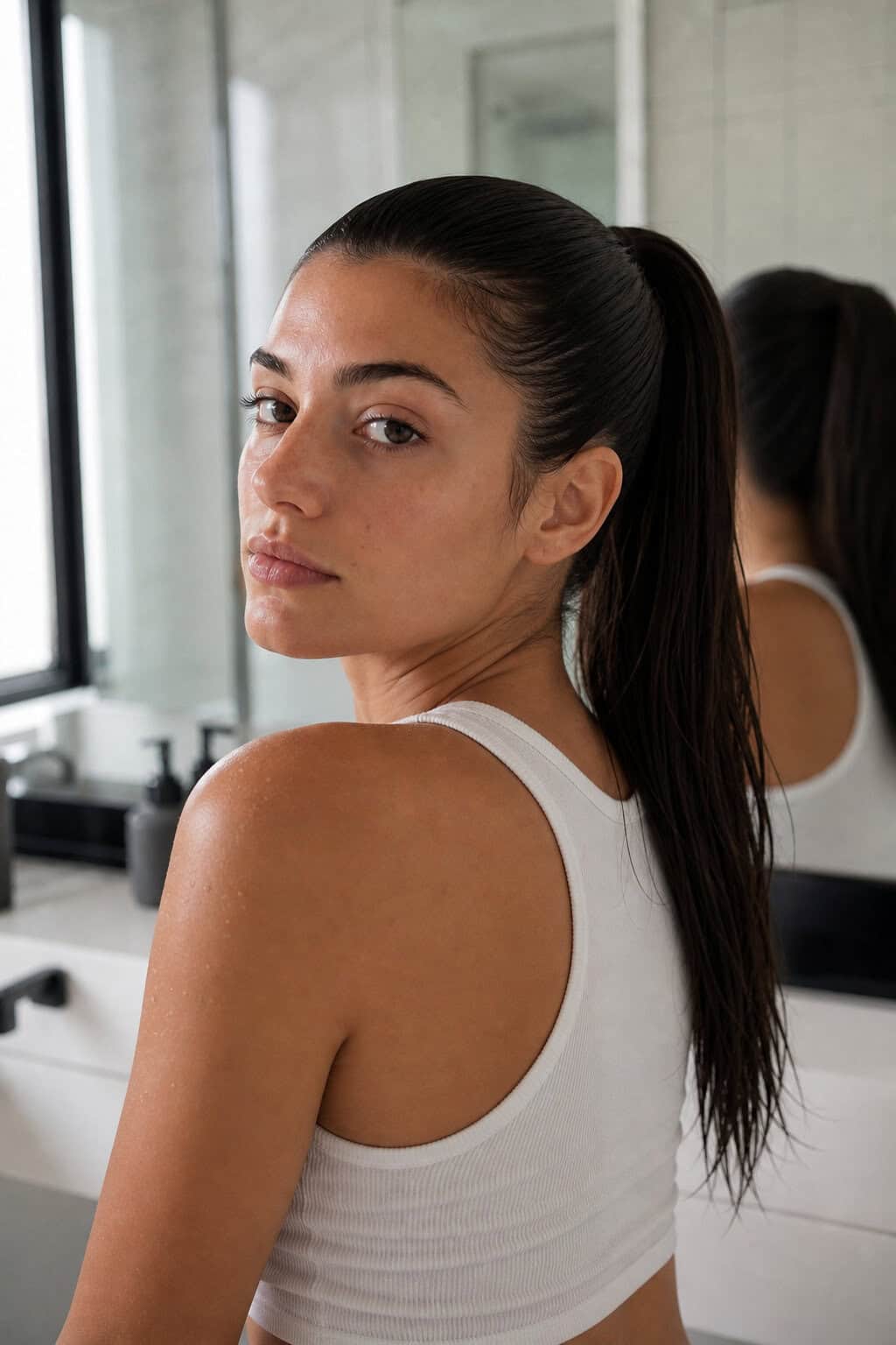 Variation B: Sleek Ponytail