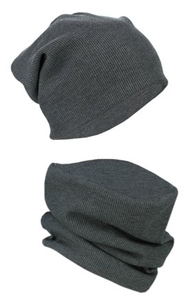 Alkato Beanie mit Loop-Schal, grau