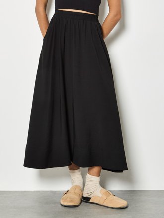 Apricot Midirock in A-Linie, schwarz