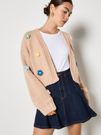 Apricot Minirock aus Denim mit Plissee, dunkelblau