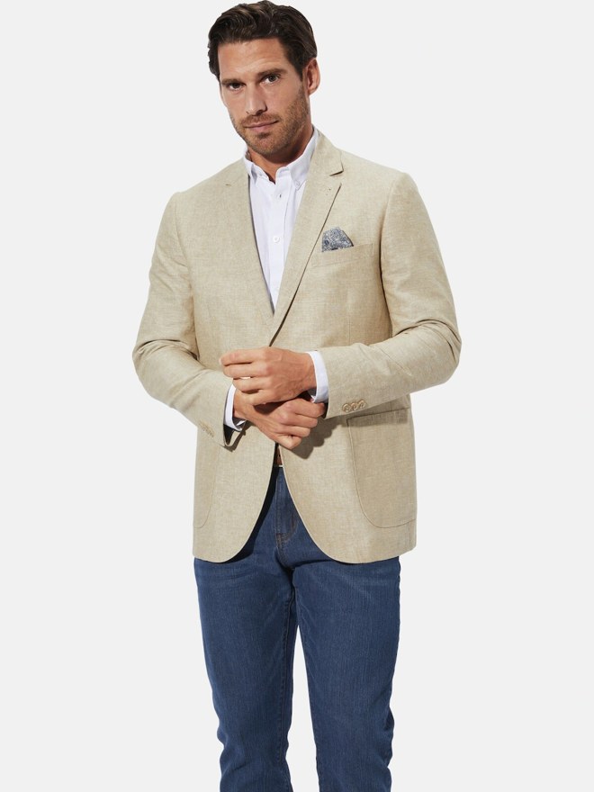 Babista Sakko in Leinenoptik, beige