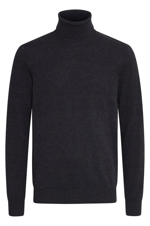 Blend Rollkragenpullover aus Feinstrick, anthrazit