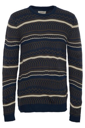 Blend Strickpullover mit Streifen, navy-creme