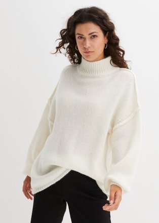 bonprix Grobstrick-Pullover, wollweiß
