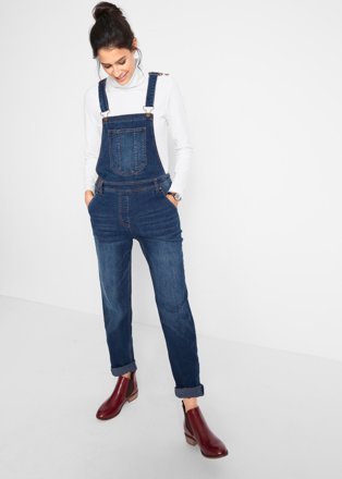 bonprix Jeans-Latzhose, dunkelblau