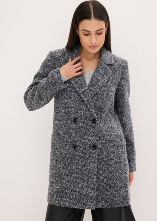 bonprix Kurzmantel in Tweed-Optik, grau