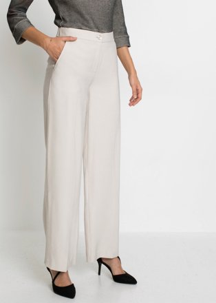 bonprix Marlenehose aus Viskose, wollweiß