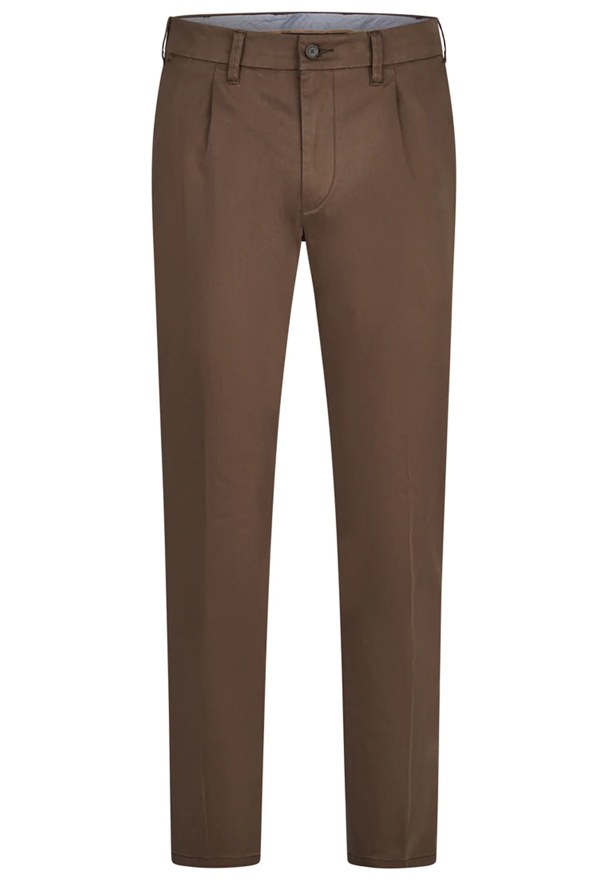 Brühl Chinohose mit Bundfalten, braun