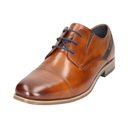 bugatti Schnürschuh aus Glattleder, cognac