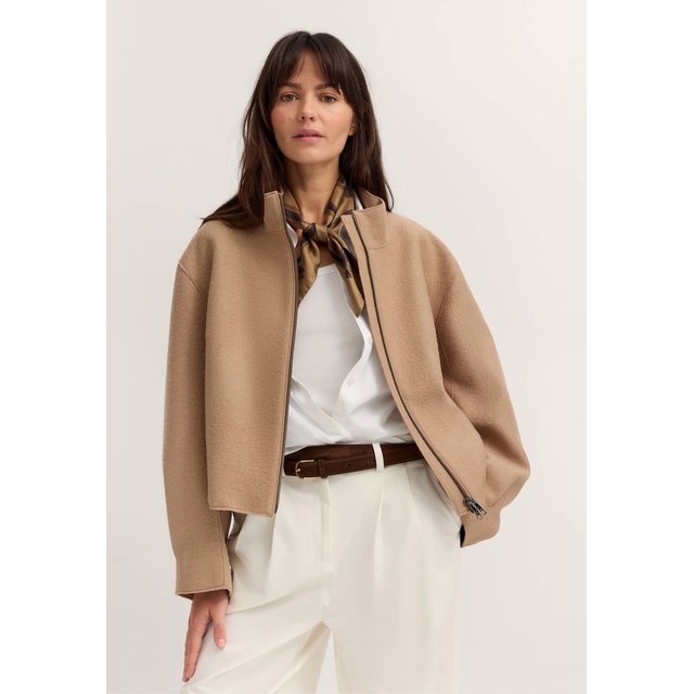 bugatti Wolljacke Loose Fit, camel