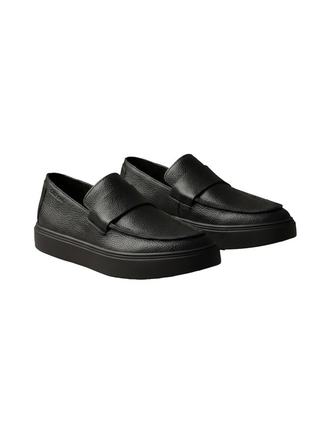 Calvin Klein Leder-Loafer mit Zierband, schwarz