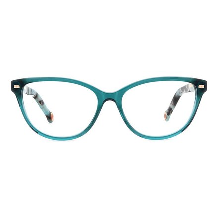 Türkisfarbene Cat-Eye mit gemustertem Bügel · Carolina Herrera