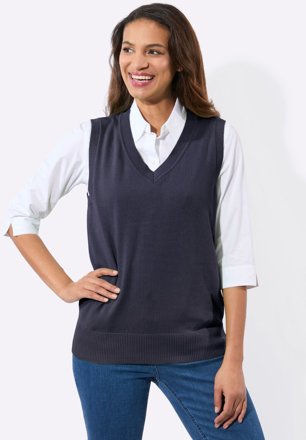 Casual Looks Pullunder mit V-Ausschnitt, marine