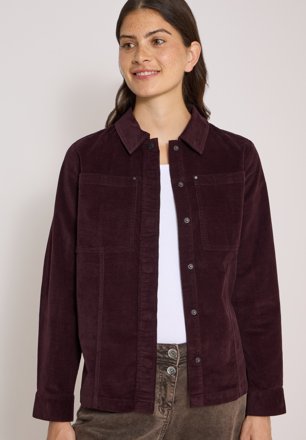 Cecil Feincord-Overshirt, bordeaux