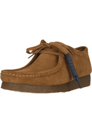 Clarks Wallabee Mokassin aus Veloursleder, cognac