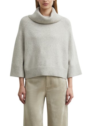 Comma Poncho-Pullover, hellgrau