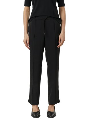Comma Stoffhose mit schmalem Bein, schwarz