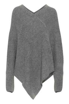 Cream Strickponcho CRHoliday, grau meliert