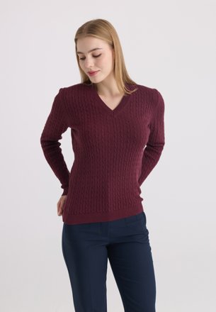 Felix Hardy V-Ausschnitt-Pullover, bordeaux