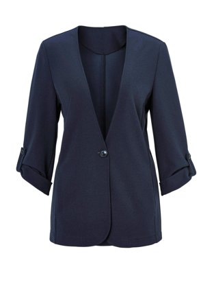 GOLDNER Jackenblazer mit Cardiganausschnitt, marine