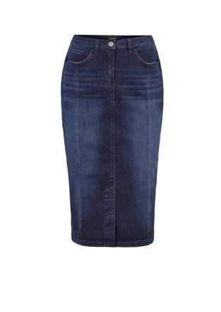 GOLDNER Jeansrock mit Formbund, marine