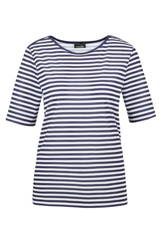Goldner Streifenshirt, navy/weiß