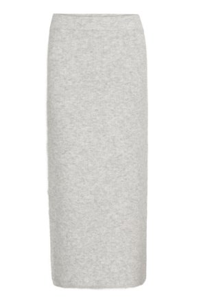 KAFFE Midirock in Bleistiftform, hellgrau
