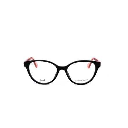 Kleine schwarze Cat-Eye mit roten Bügeln · Kate Spade