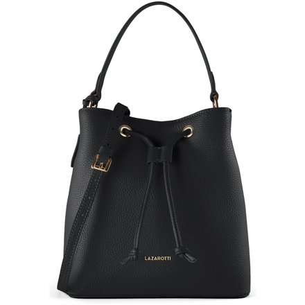 Lazarotti Beuteltasche aus Leder, schwarz