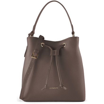 Lazarotti Beuteltasche aus Leder, taupe