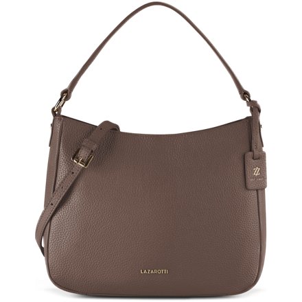 Lazarotti Hobo-Tasche Bologna aus Leder, taupe