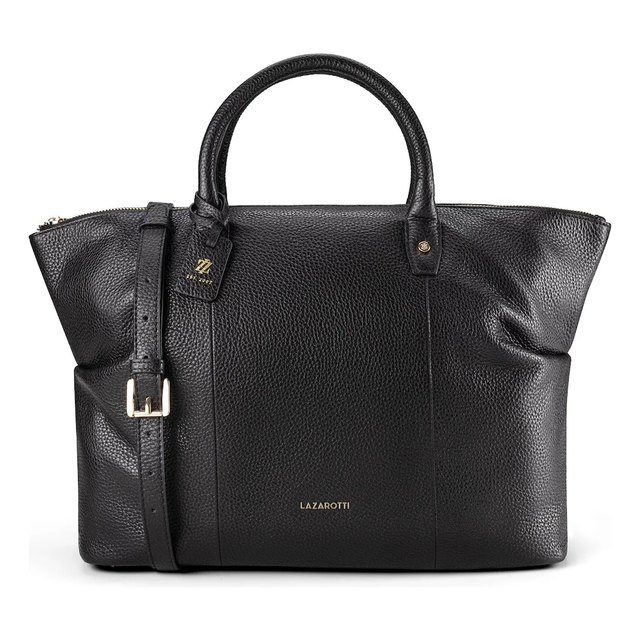Lazarotti Leder-Shopper Bologna, schwarz