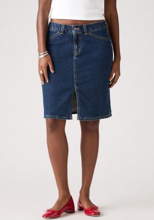 Levi's Jeansrock Long Midi, mittelblau