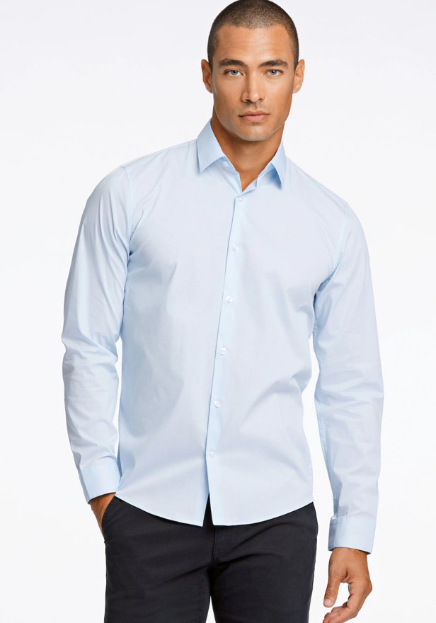 LINDBERGH Business-Casual-Hemd Slim Fit, hellblau