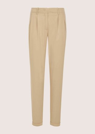 Madeleine Chino mit Bundfalte, beige