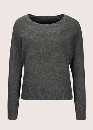 Madeleine Rundhals-Pullover, anthrazit