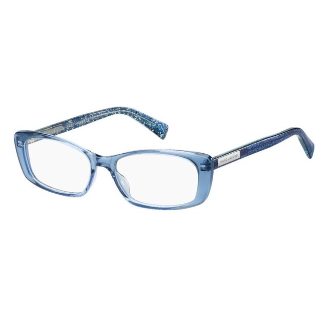 Fassung in Blau mit gemusterten Bügeln · Marc Jacobs