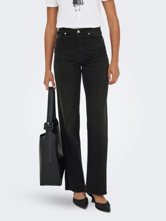 Only Wide Leg Jeans, schwarz