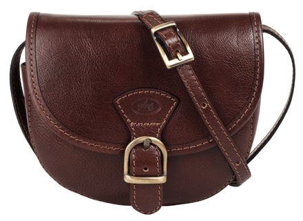 Piké Satteltasche aus Leder, dunkelbraun