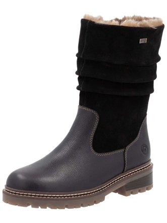 Remonte Ankleboots aus Leder, schwarz