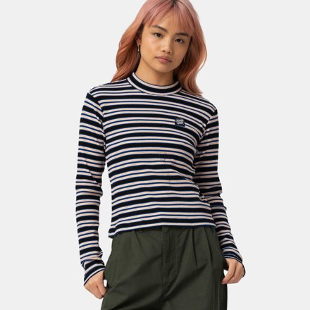 Santa Cruz Langarmshirt im Ringel-Muster, marine/weiß