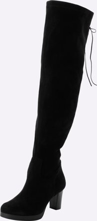 Sheego Overkneestiefel mit Absatz, schwarz
