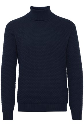Solid Rollkragenpullover Clive, navy