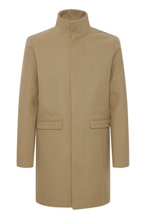 Solid Wollmantel Jampa mit Stehkragen, camel