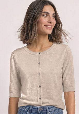 Street One Cardigan mit Rundhals, sand