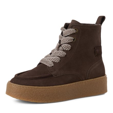 Tamaris Schnürboots mit Mokassin-Naht, dunkelbraun
