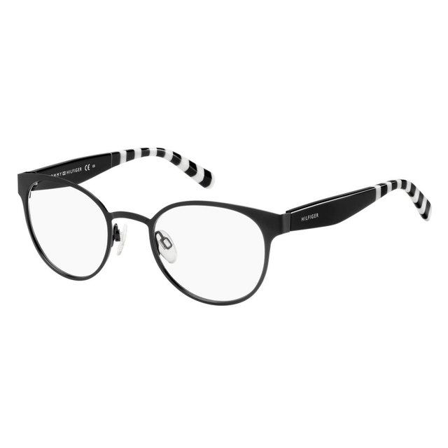 Runde Metallfassung in Schwarz · Tommy Hilfiger